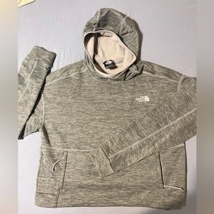 THE NORTHFACE Grey Cropped Fleece Hoodie Quarter zip size Small